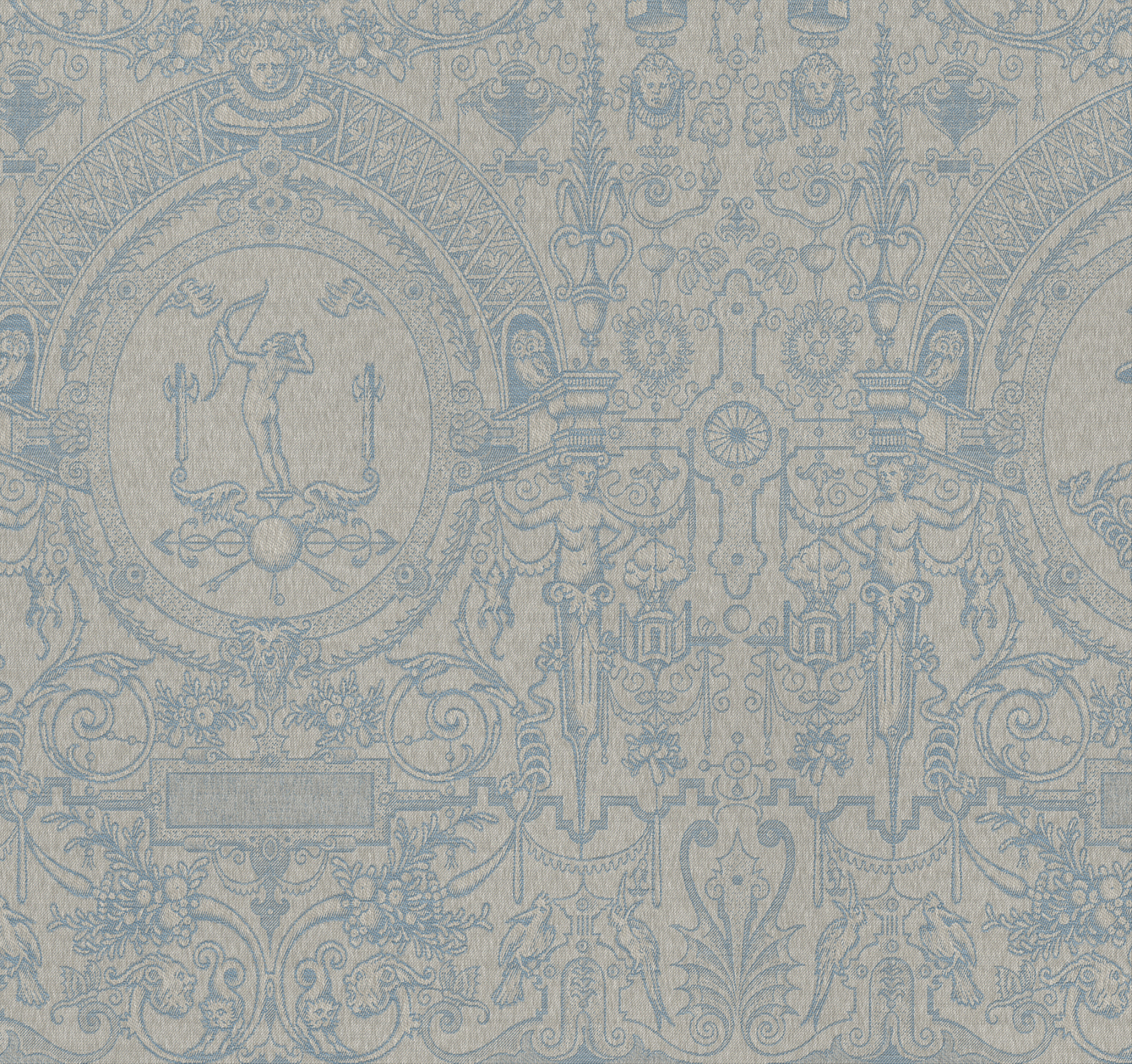 Muster Cartouche aus Reinleinen von Leitner Leinen